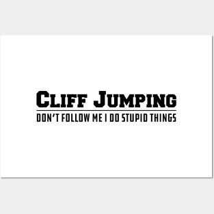 Cliff Jumping Don't follow me I do stupid Things Posters and Art